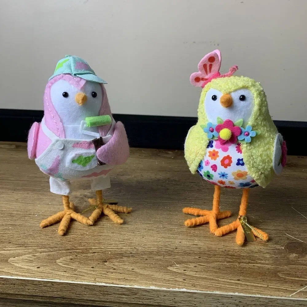 Featherly Friends Felt Bird Set of 2 Spritz Scribble & Hue Decor